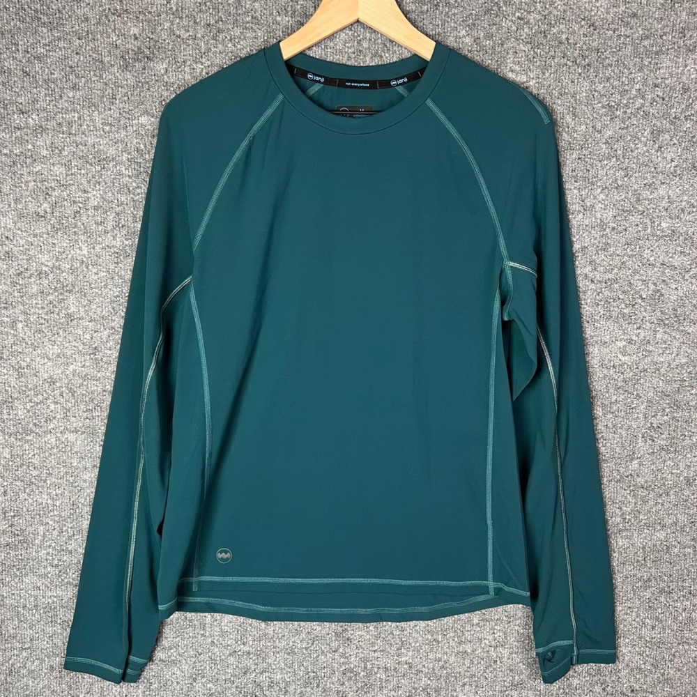 Janji Run Everywhere Long Sleeve Shirt Mens M Teal Excellent Running Athletic